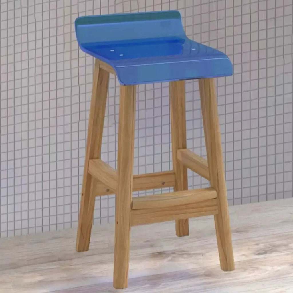 Acrylic Saddle Counter Height Wooden Bar Stools