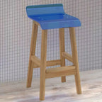 Acrylic Saddle Counter Height Wooden Bar Stools