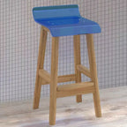 Acrylic Saddle Counter Height Wooden Bar Stools