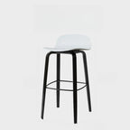 Minimalist Wooden Bar Stools with Footrest for Kitchen