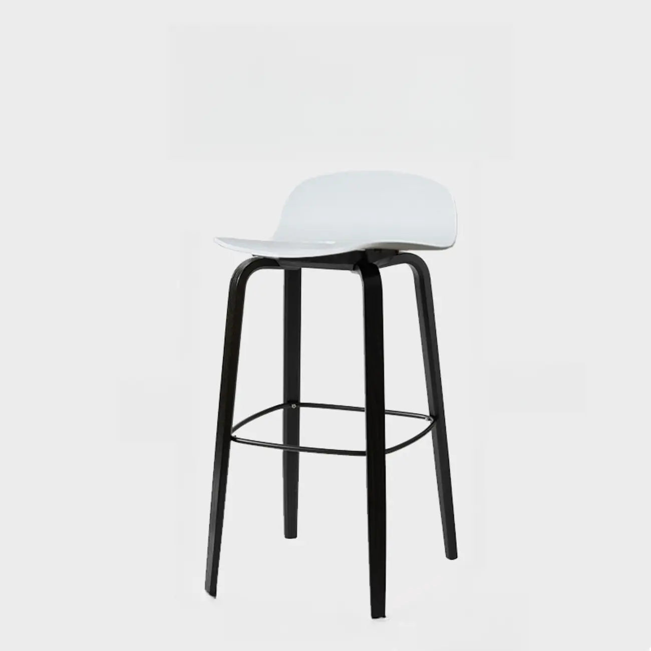 Minimalist Wooden Bar Stools with Footrest for Kitchen