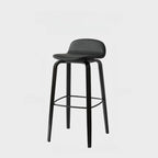 Minimalist Wooden Bar Stools with Footrest for Kitchen