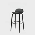 Minimalist Wooden Bar Stools with Footrest for Kitchen