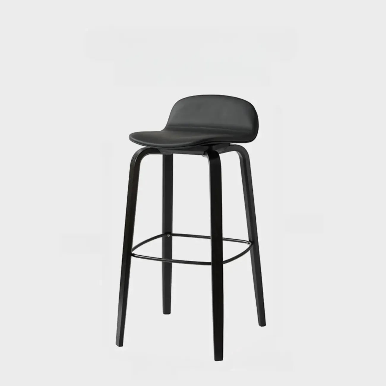 Minimalist Wooden Bar Stools with Footrest for Kitchen
