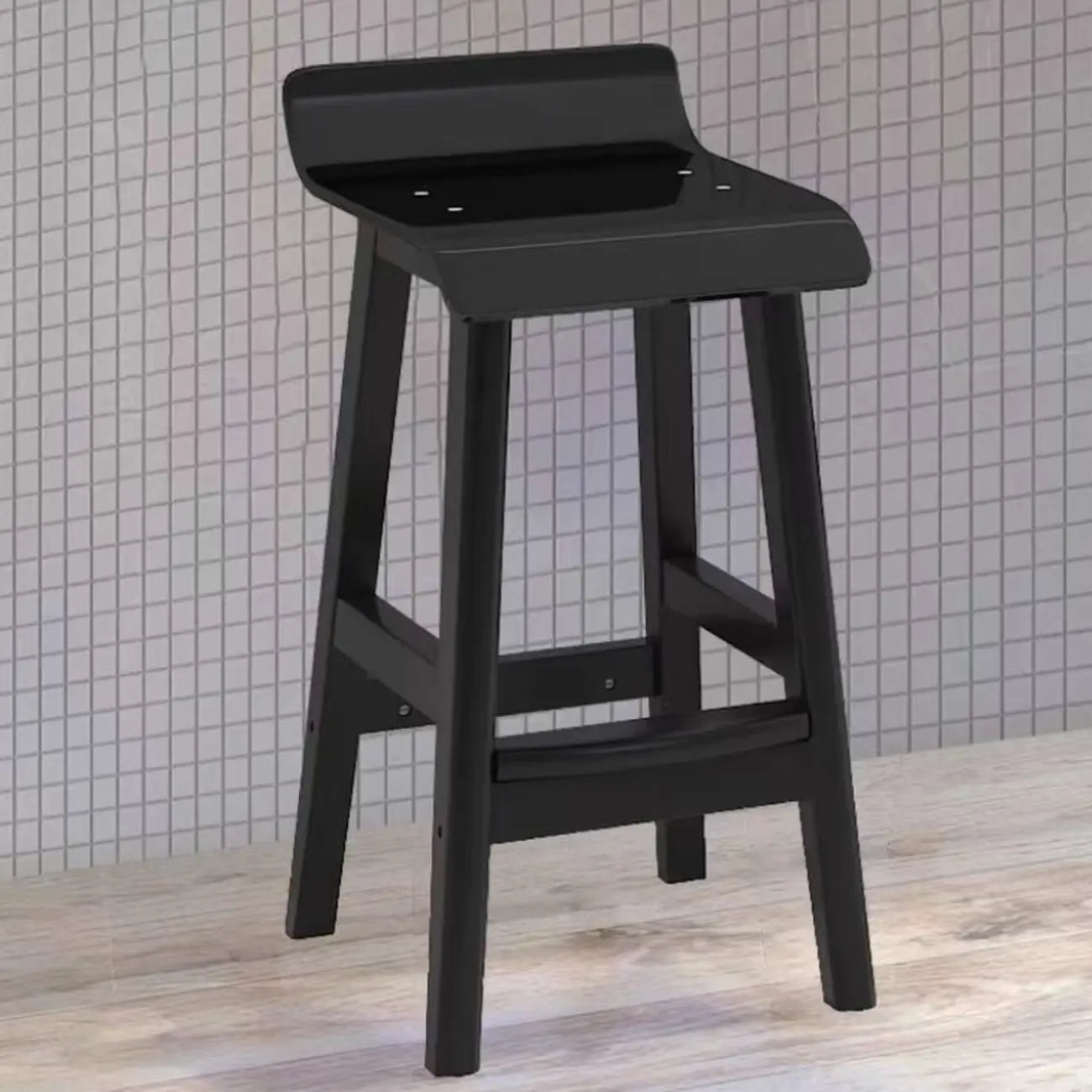 Acrylic Saddle Counter Height Wooden Bar Stools