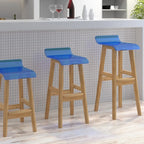 Acrylic Saddle Counter Height Wooden Bar Stools