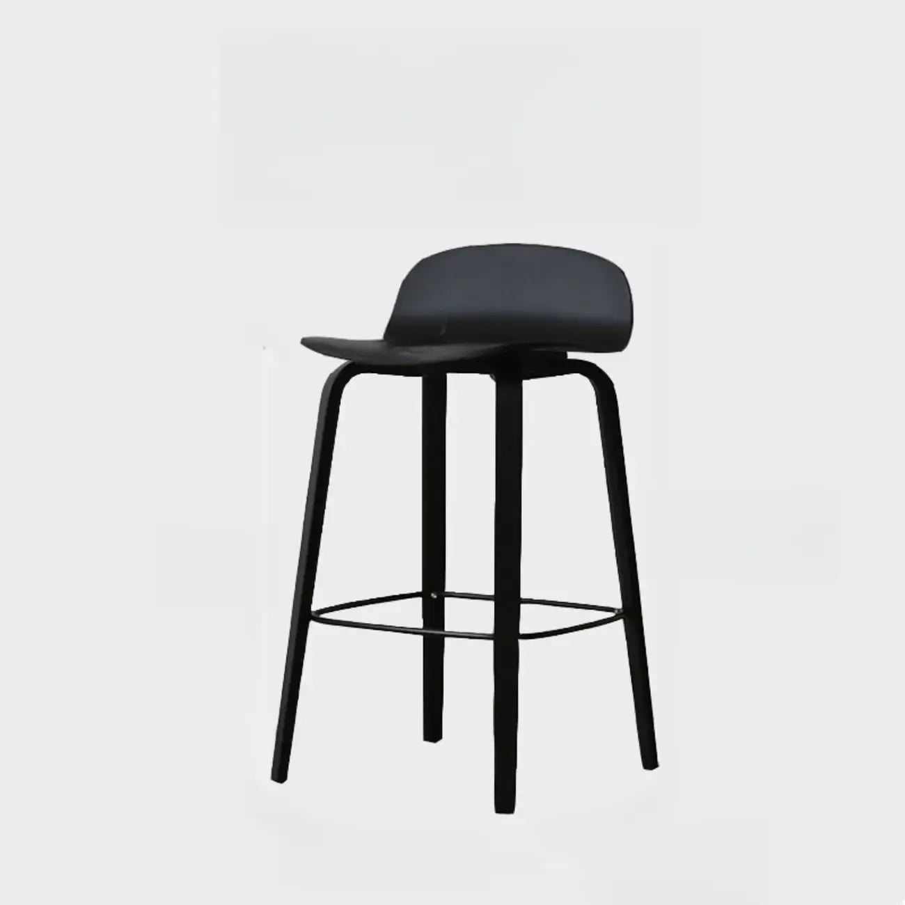 Minimalist Wooden Bar Stools with Footrest for Kitchen
