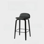 Minimalist Wooden Bar Stools with Footrest for Kitchen