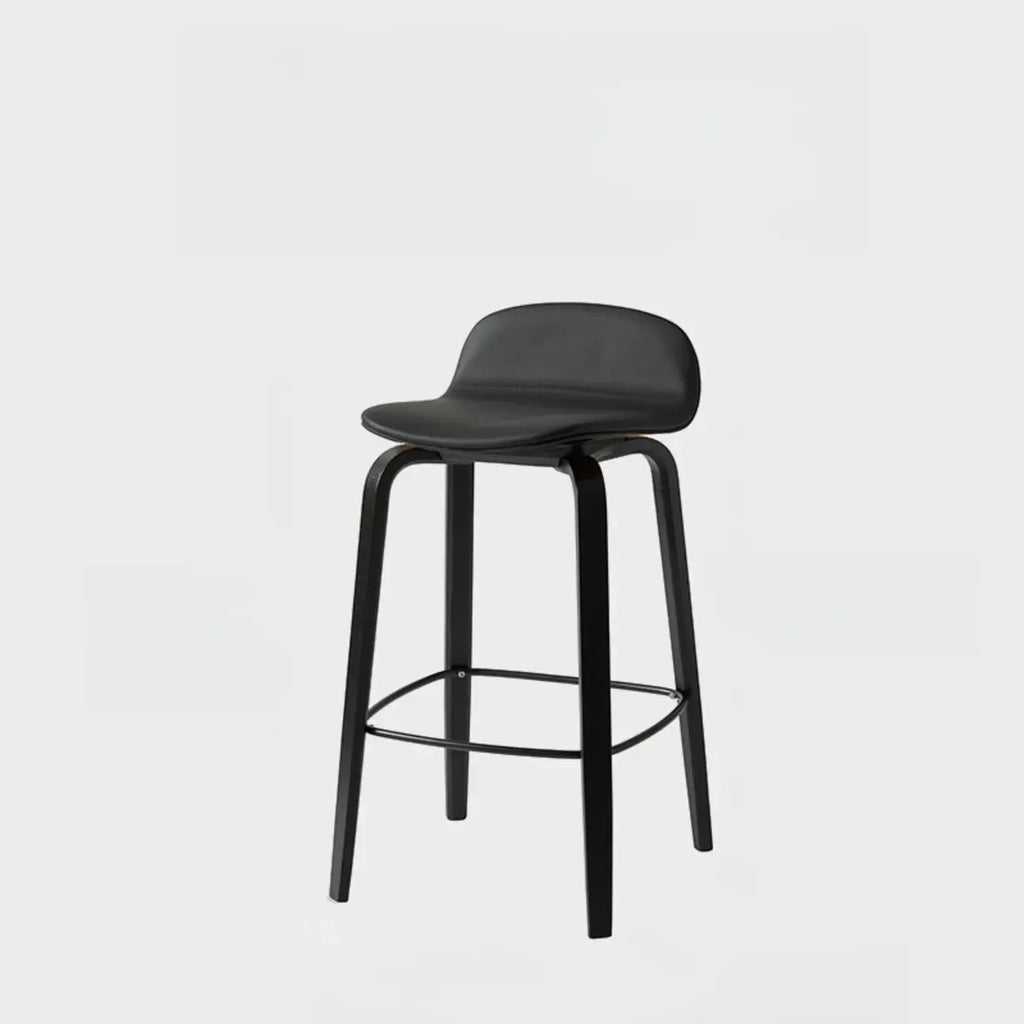 Minimalist Wooden Bar Stools with Footrest for Kitchen