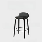 Minimalist Wooden Bar Stools with Footrest for Kitchen