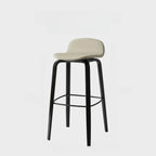 Minimalist Wooden Bar Stools with Footrest for Kitchen