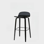 Minimalist Wooden Bar Stools with Footrest for Kitchen