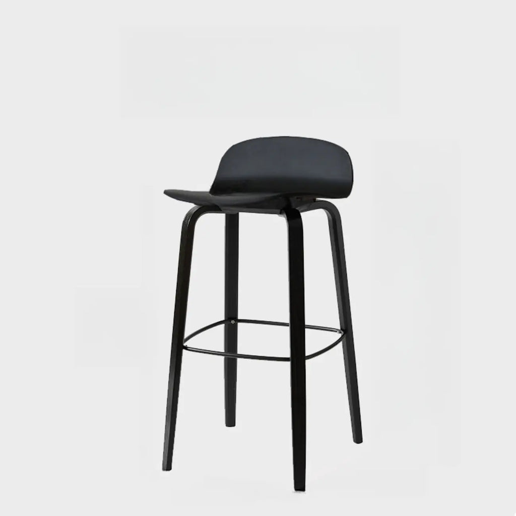 Minimalist Wooden Bar Stools with Footrest for Kitchen