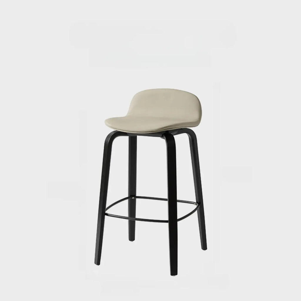 Minimalist Wooden Bar Stools with Footrest for Kitchen