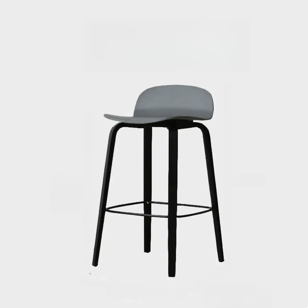 Minimalist Wooden Bar Stools with Footrest for Kitchen