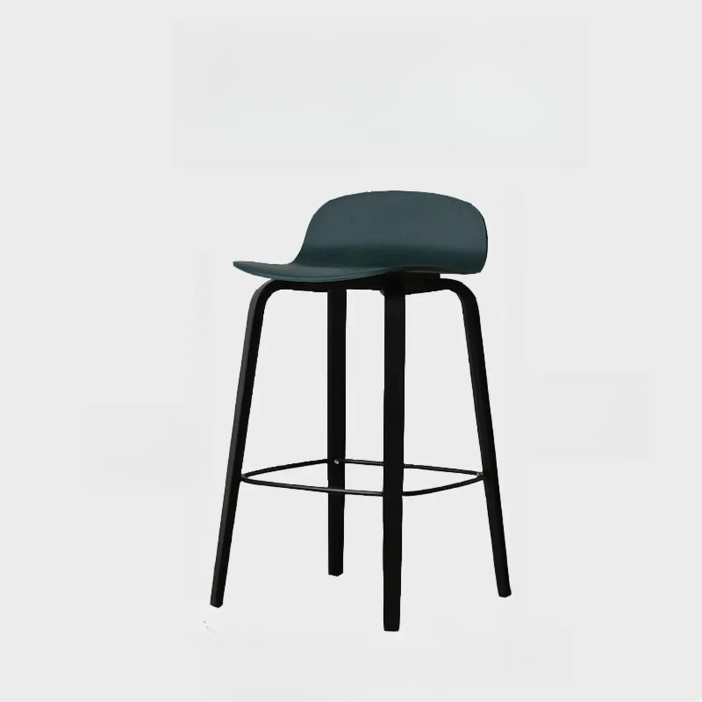 Minimalist Wooden Bar Stools with Footrest for Kitchen