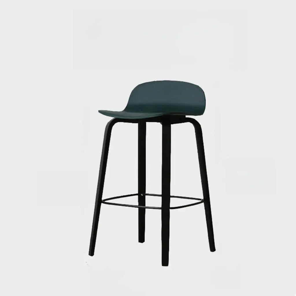 Minimalist Wooden Bar Stools with Footrest for Kitchen