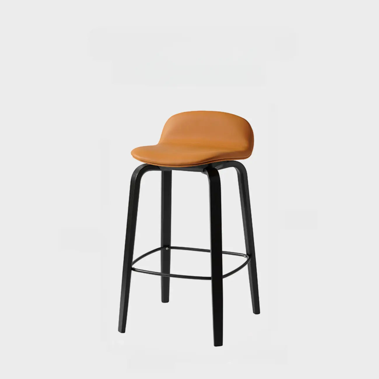Minimalist Wooden Bar Stools with Footrest for Kitchen
