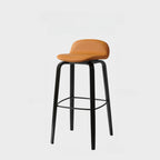Minimalist Wooden Bar Stools with Footrest for Kitchen