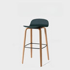 Minimalist Wooden Bar Stools with Footrest for Kitchen