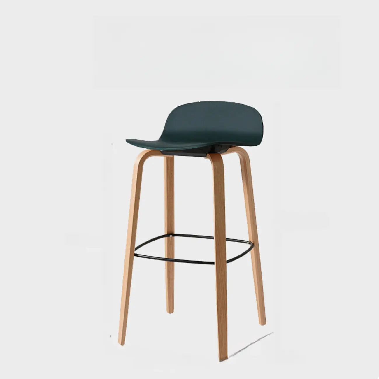 Minimalist Wooden Bar Stools with Footrest for Kitchen