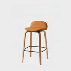Minimalist Wooden Bar Stools with Footrest for Kitchen