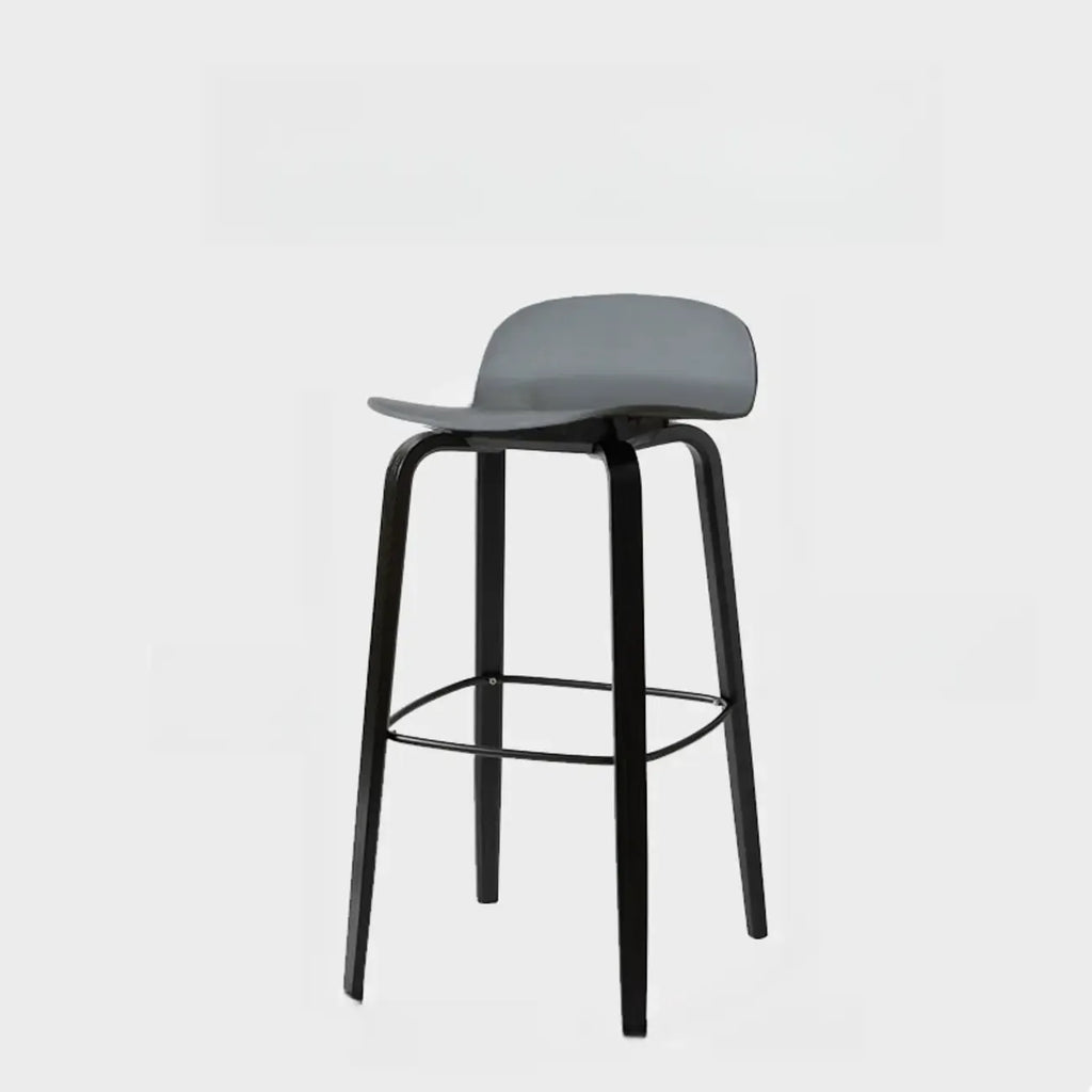 Minimalist Wooden Bar Stools with Footrest for Kitchen