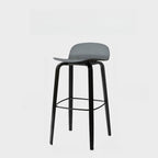 Minimalist Wooden Bar Stools with Footrest for Kitchen