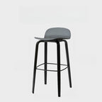 Minimalist Wooden Bar Stools with Footrest for Kitchen