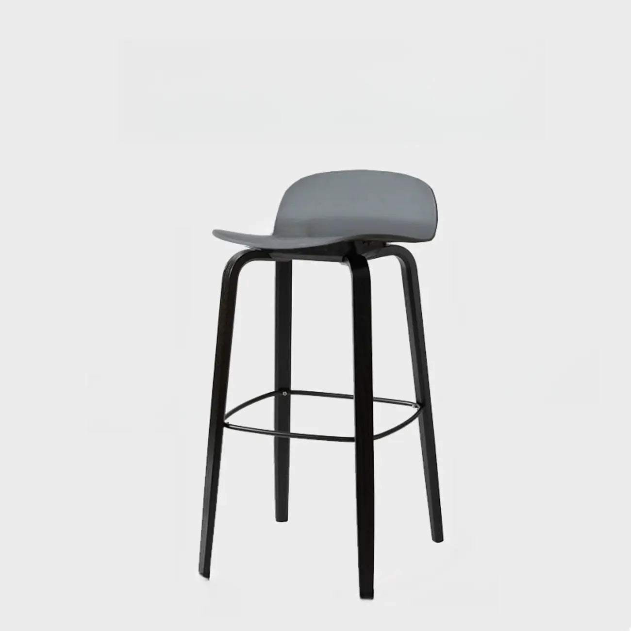 Minimalist Wooden Bar Stools with Footrest for Kitchen