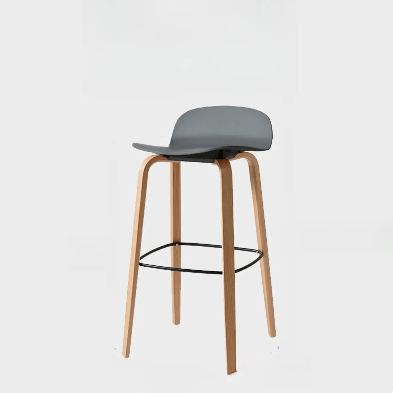 Minimalist Wooden Bar Stools with Footrest for Kitchen