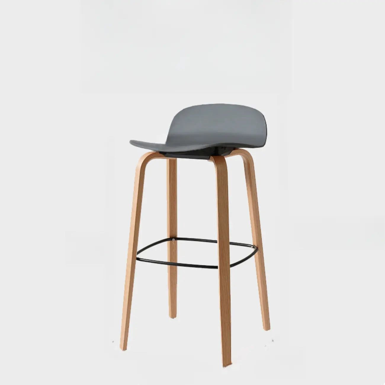 Minimalist Wooden Bar Stools with Footrest for Kitchen