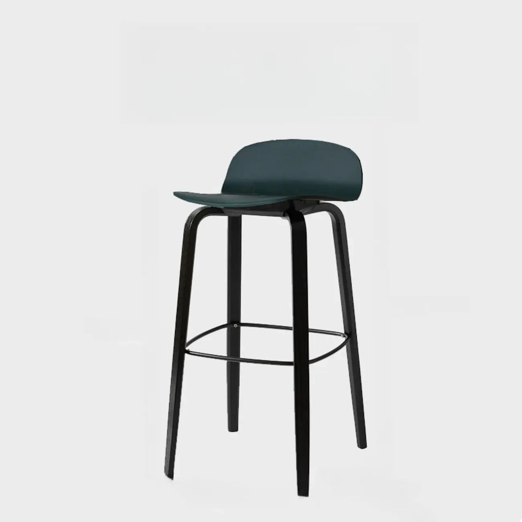 Minimalist Wooden Bar Stools with Footrest for Kitchen
