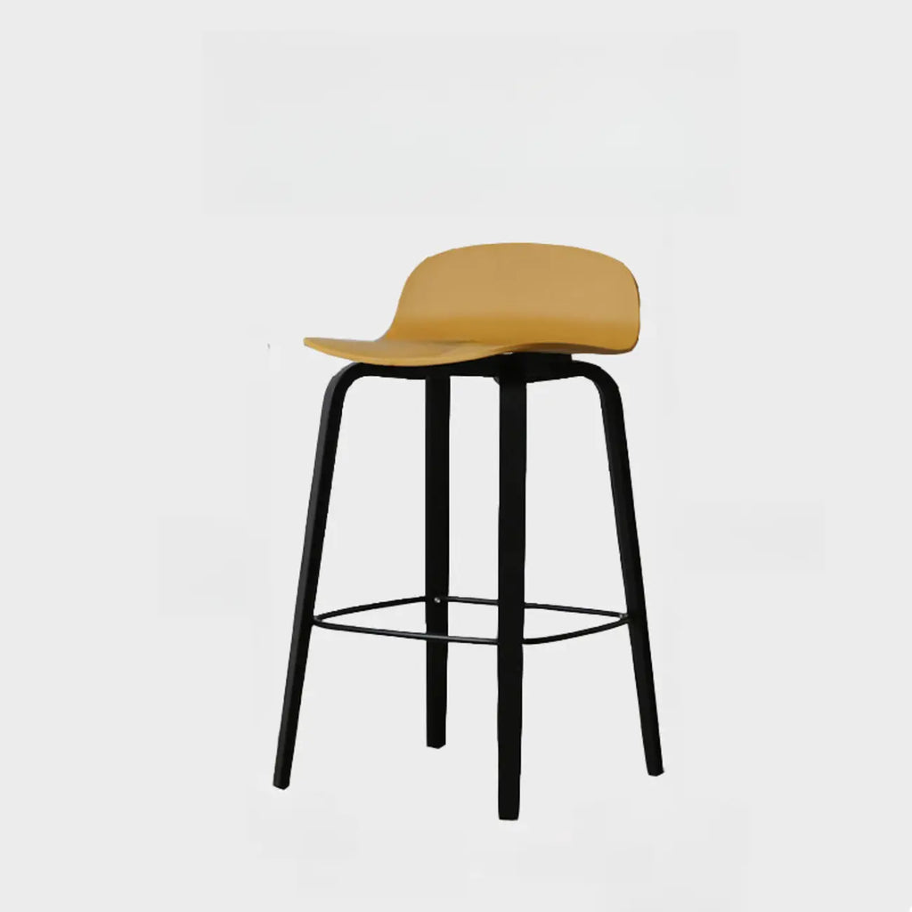 Minimalist Wooden Bar Stools with Footrest for Kitchen