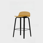 Minimalist Wooden Bar Stools with Footrest for Kitchen