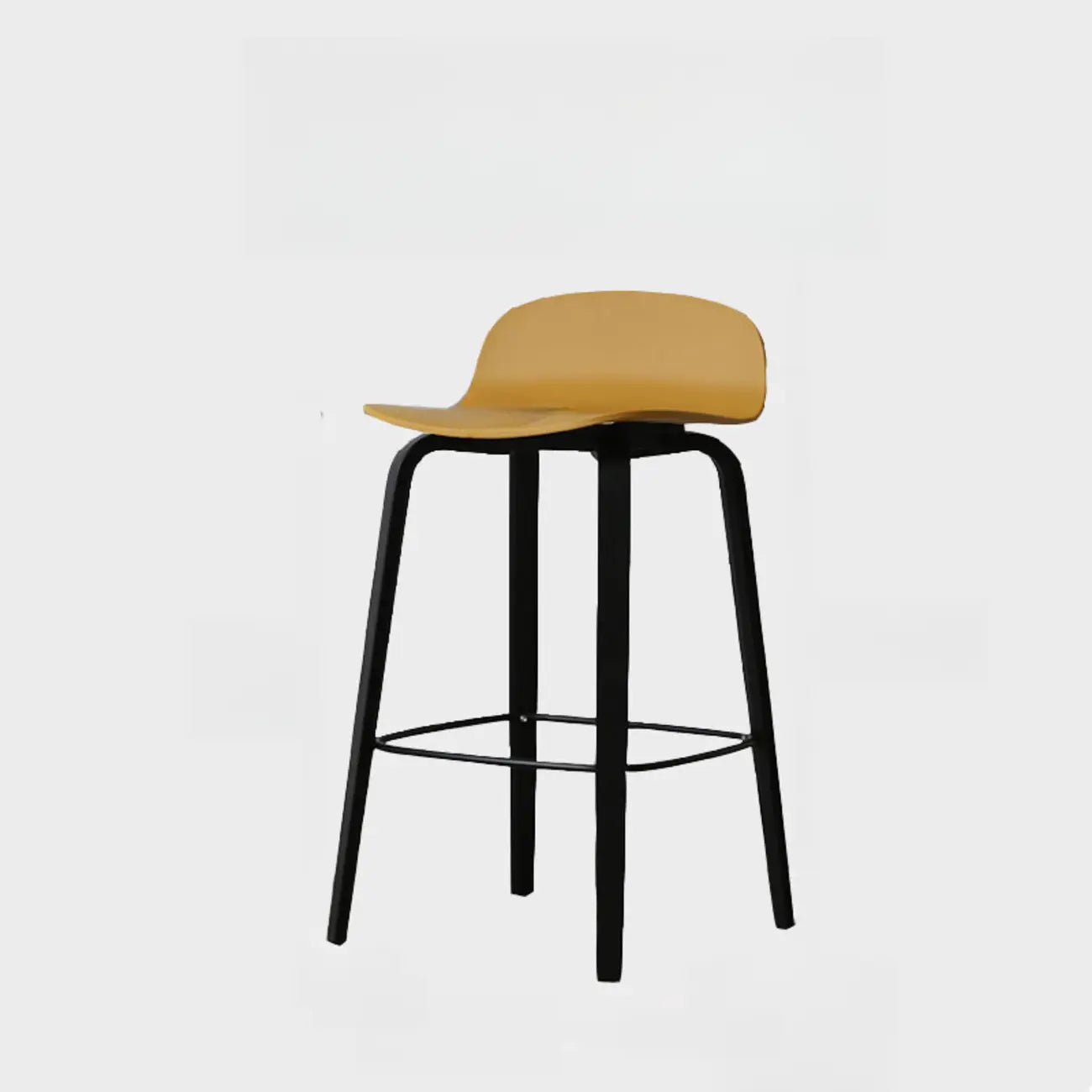 Minimalist Wooden Bar Stools with Footrest for Kitchen