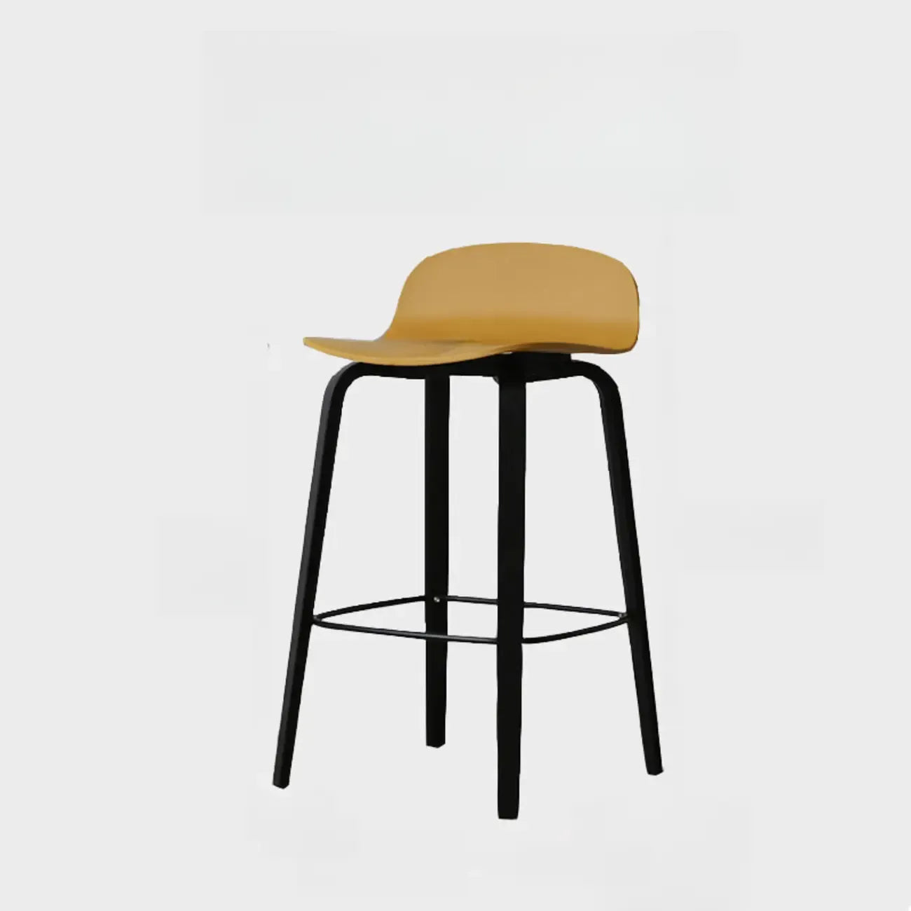 Minimalist Wooden Bar Stools with Footrest for Kitchen