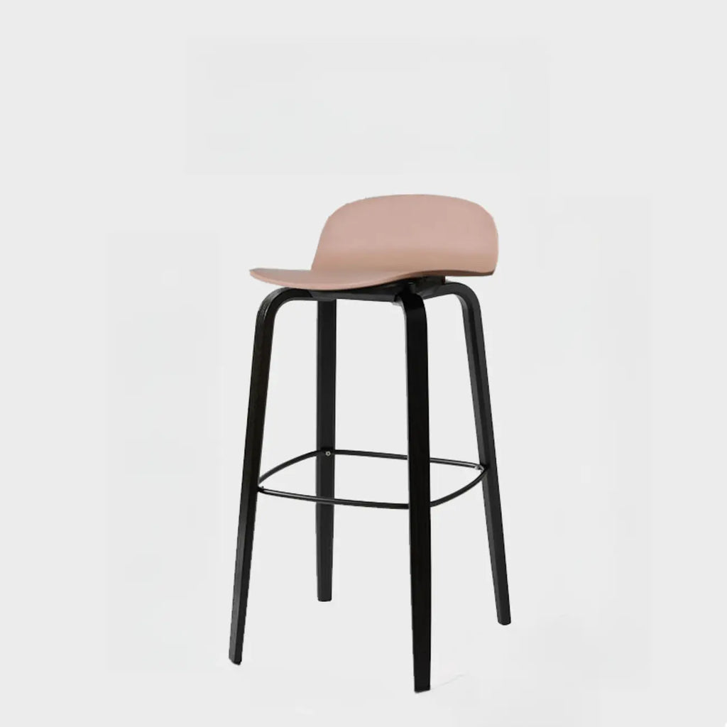 Minimalist Wooden Bar Stools with Footrest for Kitchen