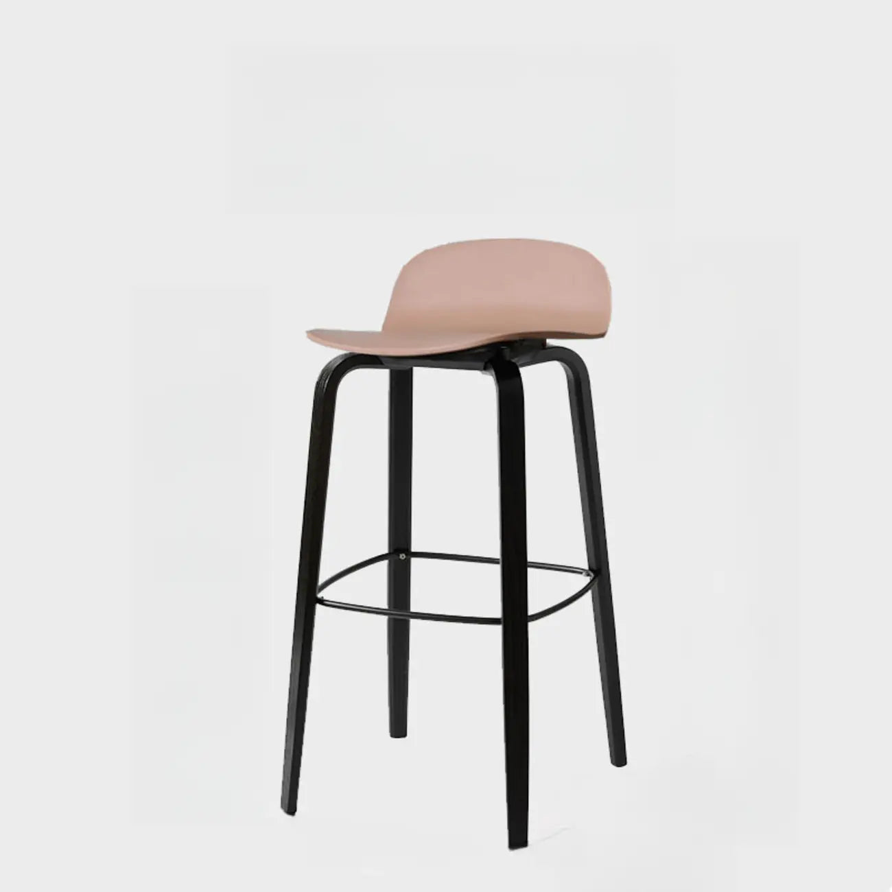 Minimalist Wooden Bar Stools with Footrest for Kitchen