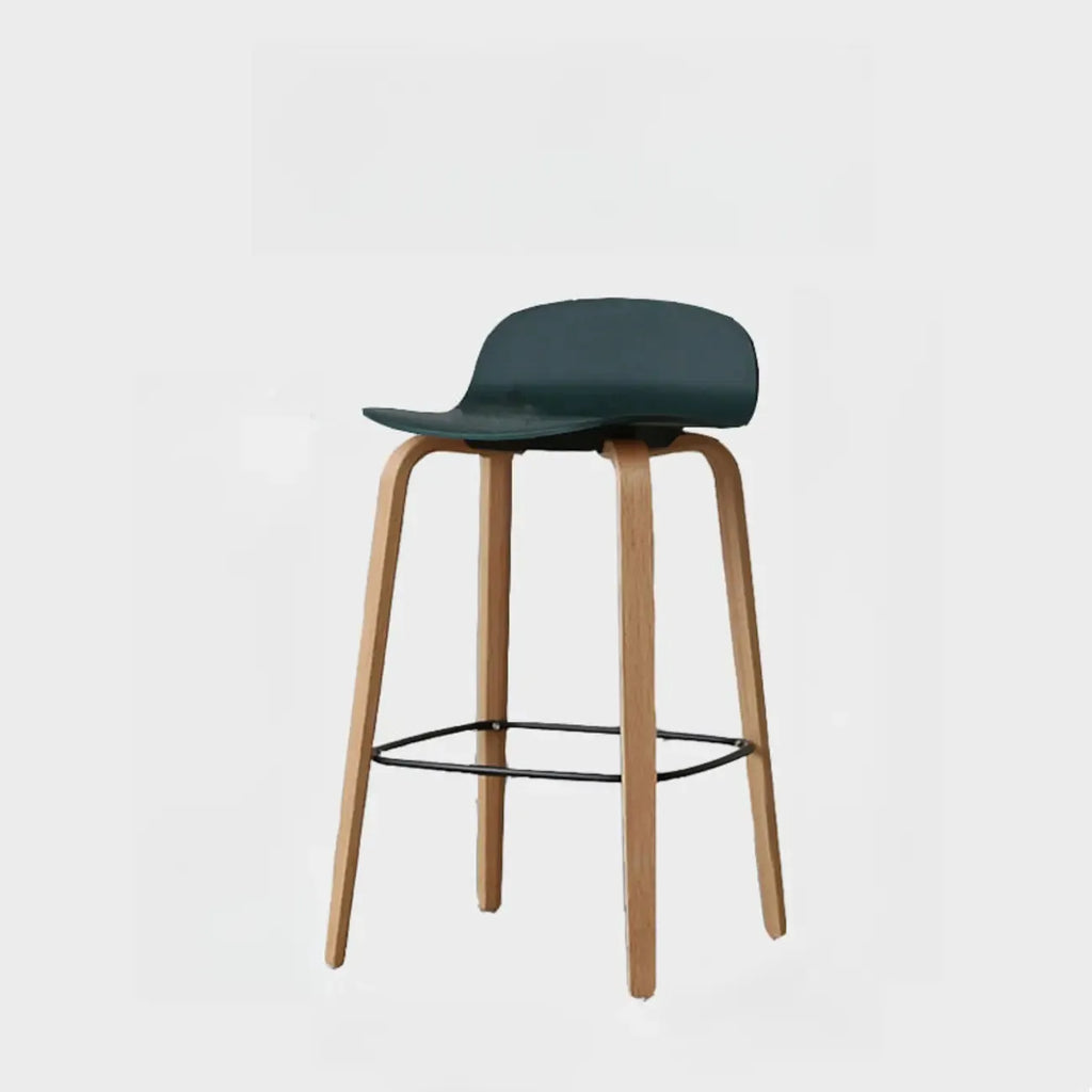 Minimalist Wooden Bar Stools with Footrest for Kitchen