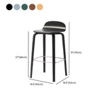 Minimalist Wooden Bar Stools with Footrest for Kitchen