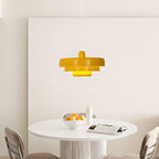 Designer White Layered Cake Iron Pendant Lamp for Living Room