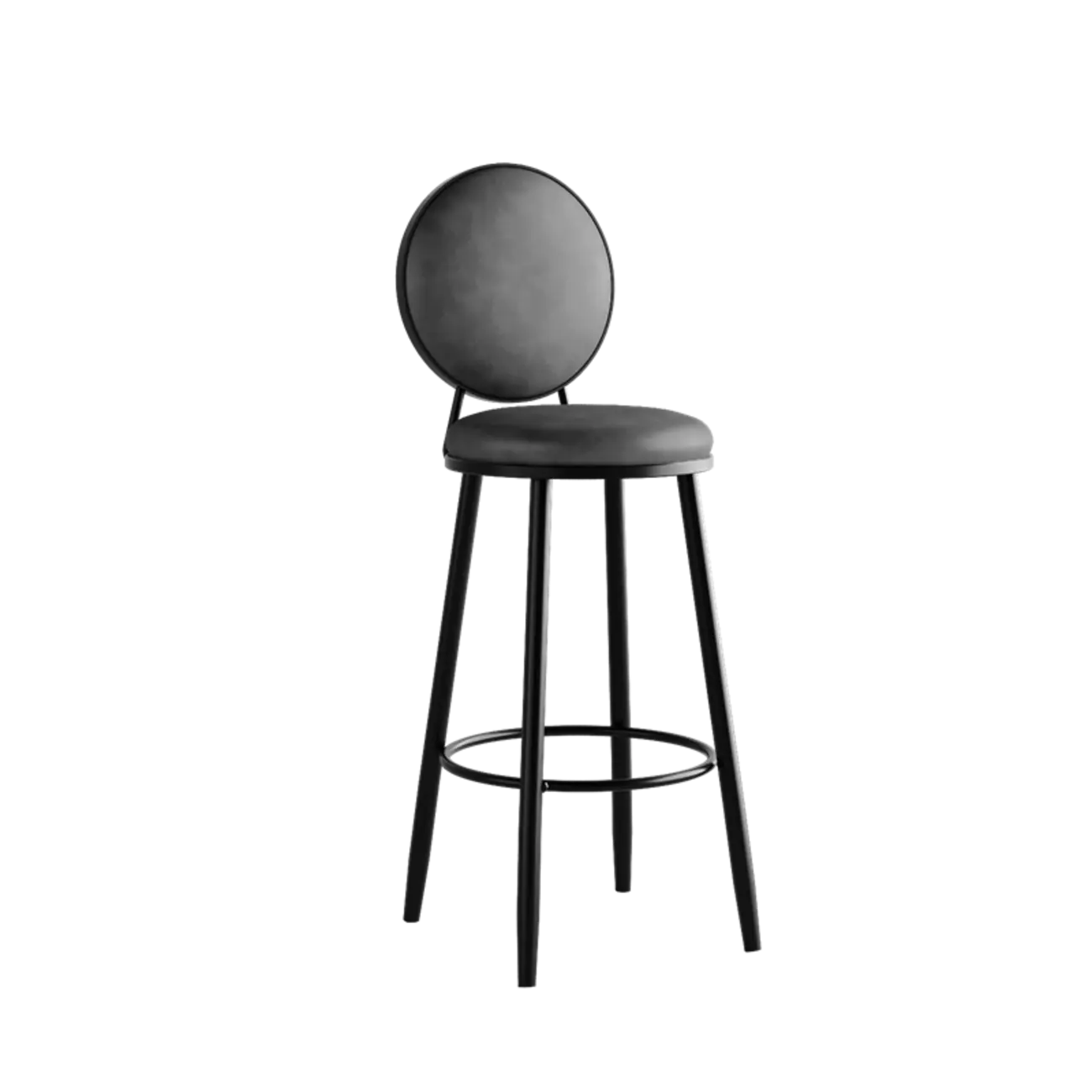Modern Faux Leather Round Metal Frame Bar Stools for Home Bar