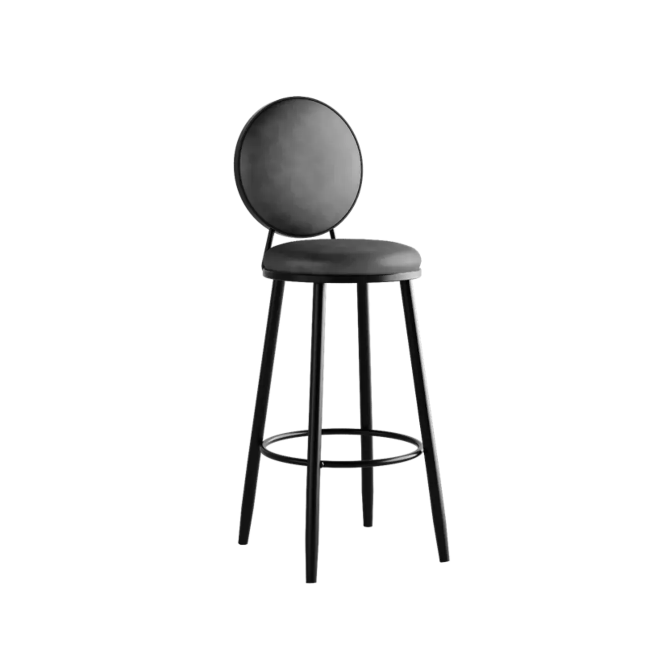 Modern Faux Leather Round Metal Frame Bar Stools for Home Bar