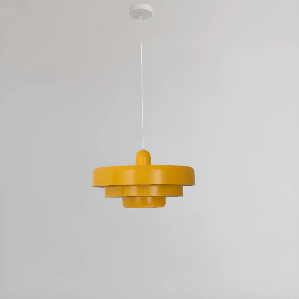 Designer White Layered Cake Iron Pendant Lamp for Living Room