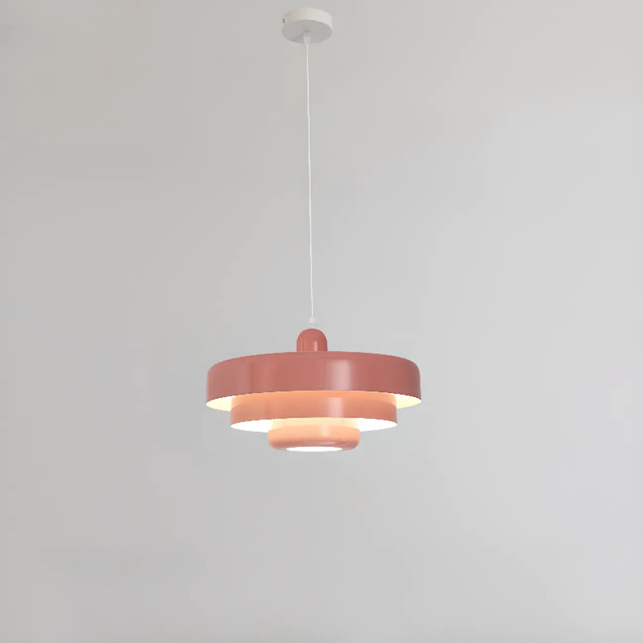 Designer White Layered Cake Iron Pendant Lamp for Living Room