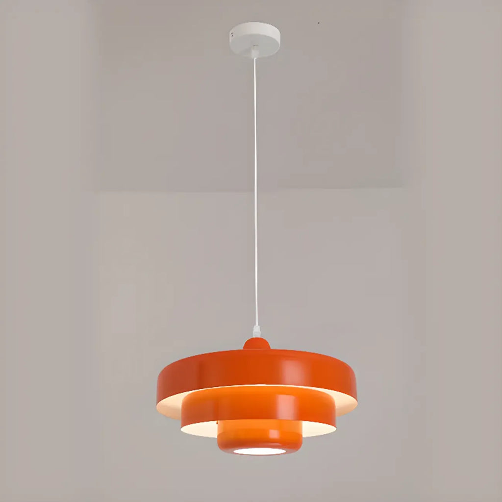 Designer White Layered Cake Iron Pendant Lamp for Living Room