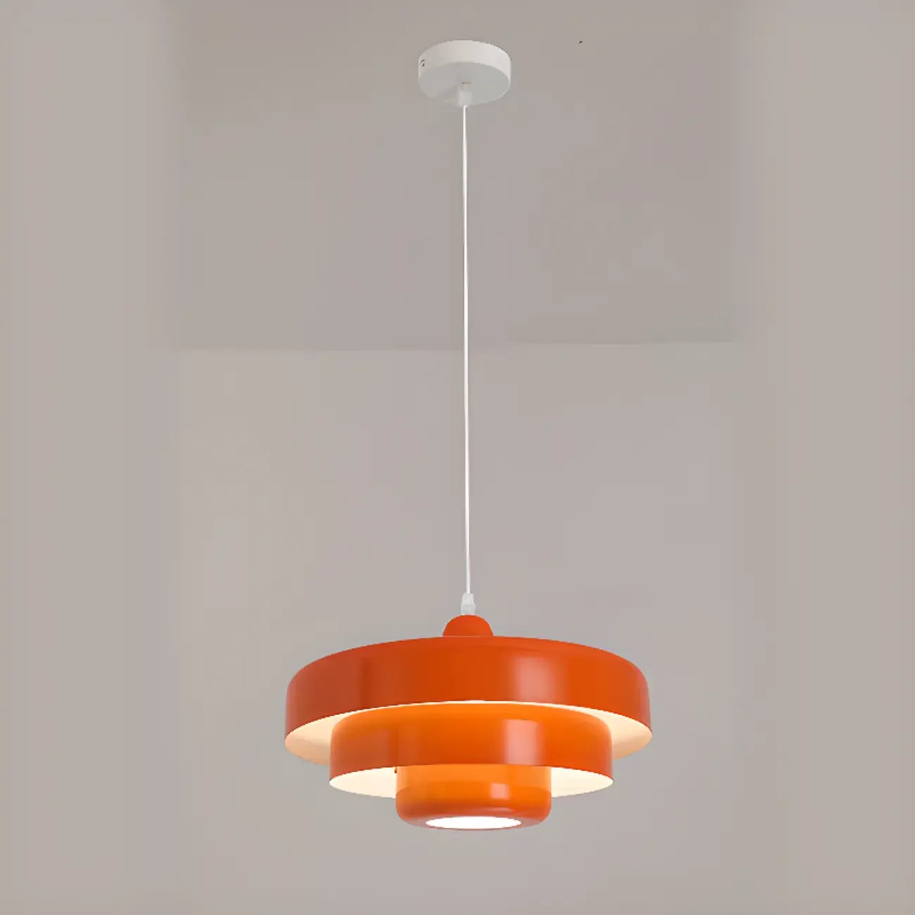 Designer White Layered Cake Iron Pendant Lamp for Living Room