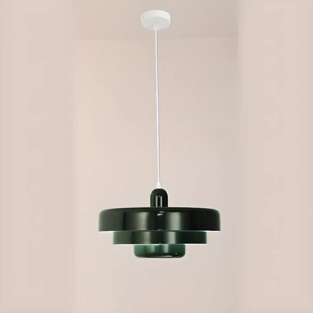 Designer White Layered Cake Iron Pendant Lamp for Living Room