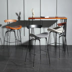 Modern Saddle Genuine Leather Low Back Bar Stool